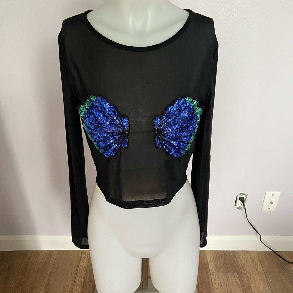 Long sleeve black mesh sweater 🧜🏼‍♀️